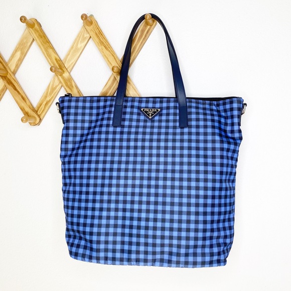 prada gingham tote